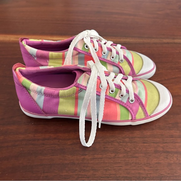 Coach Barrett Tennis Shoes Purple Striped Size 9 - Picture 2 of 10